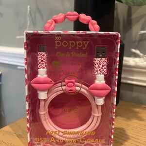 XO Poppy Pink USB-A to USB-C Fast Charging Cable